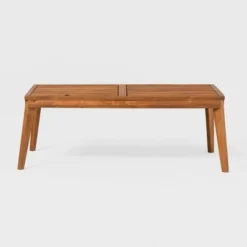 Saracina Home Acacia Mid-Century Modern Rectangle Slatted Patio Coffee Table -Saracina Home GUEST ab006353 f4ab 418f 864b 8ef9cc7fc7cd