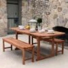 Ravenscroft 3pc Modern Boho Acacia Wood Slat Top Outdoor Dining Set - Saracina Home -Saracina Home GUEST ad4920a0 b5de 45ea 82c5 0726b37588f3