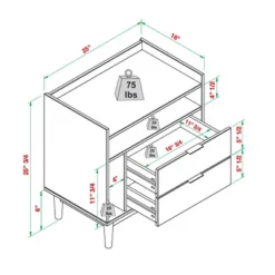 2pk Mid-Century Modern Solid Wood 2 Drawer Storage Nightstands - Saracina Home -Saracina Home GUEST b4a44f9f b4b8 4593 b2f1 f1a651c0f8e1