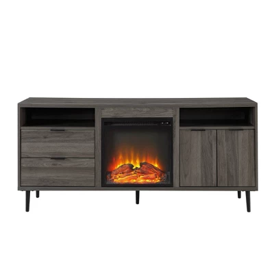Ronan Modern Storage With Electric Fireplace TV Stand For TVs Up To 65" - Saracina Home 10 Ronan Modern Storage With Electric Fireplace TV Stand For TVs Up To 65" - Saracina Home - Image 8