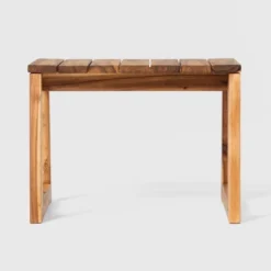 Saracina Home Modern Slatted Rectangle Outdoor Acacia Accent Table -Saracina Home GUEST bf72bab5 006f 4c8b af44 7b2d028c4a03