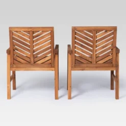 5pc Slatted Chevron Acacia Wood Patio Dining Set - Saracina Home -Saracina Home GUEST c077f985 f50e 4ae9 a70d b89e87555da4