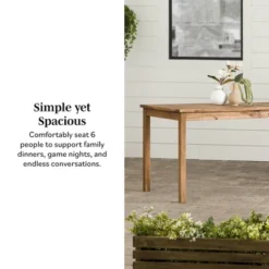 Acacia Wood Patio Simple Rectangle Dining Table - Saracina Home -Saracina Home GUEST c5cbf926 da7e 43c6 8e49 79761686ac04