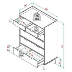 Mid-Century Modern Solid Wood 6 Drawer Vertical Dresser - Saracina Home 40 Mid-Century Modern Solid Wood 6 Drawer Vertical Dresser - Saracina Home -Saracina Home GUEST c61ba0fa 135e 47de 9250 5e732e67fd91