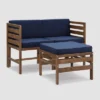 3pc Modular Acacia Wood Patio Chat Set With Cushions - Saracina Home -Saracina Home GUEST c7893b95 da2f 4c14 84fc c9a7ae516287