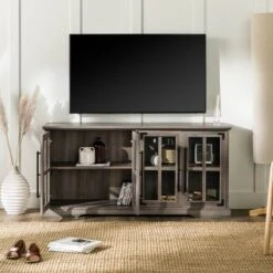 Avalene Modern Farmhouse 4 Door Glass Window Pane TV Stand For TVs Up To 65" - Saracina Home 40 Avalene Modern Farmhouse 4 Door Glass Window Pane TV Stand For TVs Up To 65" - Saracina Home -Saracina Home GUEST ceb56c53 532c 41c4 bc33 7237d1461a67