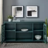 Bayland Transitional Double Fretwork Door Sideboard Antique Dark Teal - Saracina Home -Saracina Home GUEST cf8e57b5 a848 40e4 941f 1f53da901677