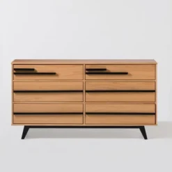 Modern 6 Drawer Double Dresser With Long Handles - Saracina Home -Saracina Home GUEST d4240551 ee83 45e1 8740 746170bdb79c