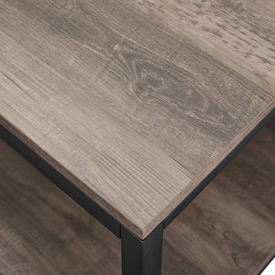 72" Industrial Farmhouse Metal And Wood Hall Tree Gray Wash - Saracina Home 6 72" Industrial Farmhouse Metal And Wood Hall Tree Gray Wash - Saracina Home - Image 4