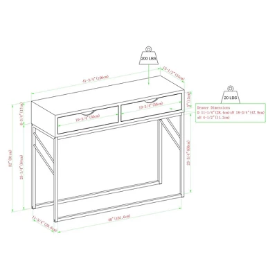 Faux Shagreen Modern 2 Drawer Entry Table - Saracina Home 7 Faux Shagreen Modern 2 Drawer Entry Table - Saracina Home - Image 5