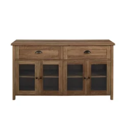Millia Transitional Farmhouse 4 Door Sideboard With Glass Panels - Saracina Home -Saracina Home GUEST dc2c70e7 4d7c 4a18 8c8e b77c61a85f71