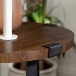 Set Of 2 Wrightson Urban Industrial Wrap Leg Round Side Tables Dark Walnut - Saracina Home 11 Set Of 2 Wrightson Urban Industrial Wrap Leg Round Side Tables Dark Walnut - Saracina Home -Saracina Home GUEST e0576996 1f96 4164 8fa8 bbf883526c7b