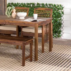 Ravenscroft 4pc Acacia Wood Patio Dining Set - Saracina Home -Saracina Home GUEST e101c323 d528 4c44 add8 ef39ff566203