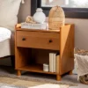 Katie Transitional Tray Top 1 Drawer Solid Wood Nightstand Caramel - Saracina Home -Saracina Home GUEST e1c802c9 53ce 4f73 b421 376c06215890