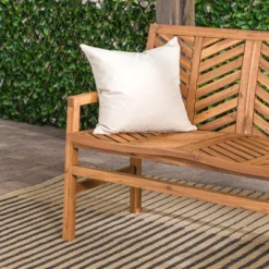 Slatted Chevron Acacia Wood Patio Loveseat – Saracina Home -Saracina Home GUEST e23677ae d4e6 44d8 9c15 7fe7c18d7f08