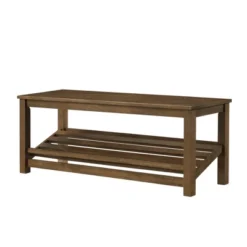 Modern Farmhouse Solid Wood Shoe Storage Entry Bench Rustic Oak - Saracina Home -Saracina Home GUEST e4bec1b0 3914 41be b49b 83f9d48c1416