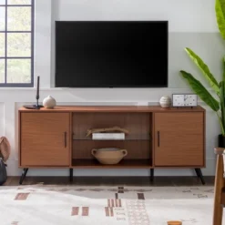 2 Door Mid-Century Modern Wood Storage TV Stand For TVs Up To 65" - Saracina Home 23 2 Door Mid-Century Modern Wood Storage TV Stand For TVs Up To 65" - Saracina Home -Saracina Home GUEST e87ef0ee c10e 4106 930a 1a5aabd9a0c0