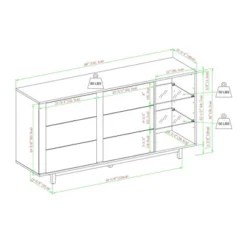 Shing Modern Striped Door 60" Sideboard With Glass Shelves Dark Walnut - Saracina Home 13 Shing Modern Striped Door 60" Sideboard With Glass Shelves Dark Walnut - Saracina Home -Saracina Home GUEST e9b1d9ab 09fe 45fd 9f24 82ba993076eb