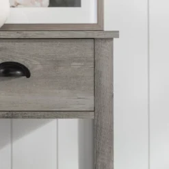 June Rustic Transitional Square Nightstand With Lower Shelf - Saracina Home -Saracina Home GUEST eb49efa0 e94a 4f8f b8f6 da7bcc2c5c3d