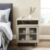 Fluted Glass Double Door Nightstand With USB Port - Saracina Home -Saracina Home GUEST eb508db9 60c4 4ddb 88f2 2f8a2a2d05fc