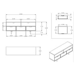 Cara Mid-Century Modern 3 Drawer TV Stand For TVs Up To 65" - Saracina Home -Saracina Home GUEST eddff1d9 3448 4181 a60a 1b127bbf16df