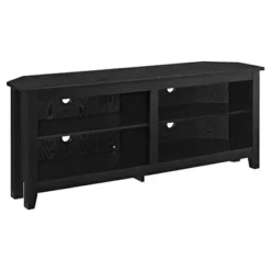 Transitional 4 Cubby Wood Open Storage Corner TV Stand For TVs Up To 65" - Saracina Home -Saracina Home GUEST efafe04f 1473 41ec b724 7acfdf557b35