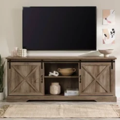 Clarabelle Double Sliding X Barn Door TV Stand For TVs Up To 80" - Saracina Home 26 Clarabelle Double Sliding X Barn Door TV Stand For TVs Up To 80" - Saracina Home -Saracina Home GUEST f1619087 16e5 49e8 868e f5ecca4922a3