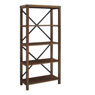 64" Sophie Industrial X Frame Bookshelf - Saracina Home 17 64" Sophie Industrial X Frame Bookshelf - Saracina Home - Image 15