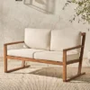 Saracina Home Modern Slat -Back Acacia Outdoor Bench With Cushions -Saracina Home GUEST f26f9341 d904 49fd aa5c 4dd1f48a64ff