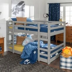 Twin Over Twin Indy Solid Wood Low Bunk Bed - Saracina Home 17 Twin Over Twin Indy Solid Wood Low Bunk Bed - Saracina Home -Saracina Home GUEST f4a7cd82 6f05 4d13 9375 1d95fbdd13ee