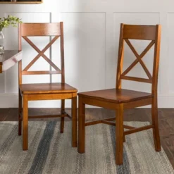 Set Of 2 Traditional Distressed Wood Dining Chairs - Saracina Home -Saracina Home GUEST f5098441 a476 42f8 bd14 7039d02a9ce1