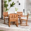 Saracina Home 5pc Modern Slatted Acacia Outdoor Dining Set With Round Table -Saracina Home GUEST f672d288 ff00 41ad a64f 6c679f3bc4b6
