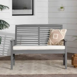 Ravenscroft Modern Boho Acacia Wood Slatted Outdoor Loveseat With Cushion - Saracina Home 26 Ravenscroft Modern Boho Acacia Wood Slatted Outdoor Loveseat With Cushion - Saracina Home -Saracina Home GUEST f8d474ed ee58 4568 8446 360382d2da01
