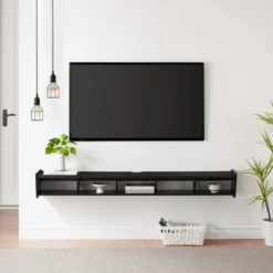 Modern Minimalist Floating TV Stand For TVs Up To 70" With Open Storage - Saracina Home -Saracina Home GUEST f8dee324 13b7 4747 a87f 072cdaa43cf4