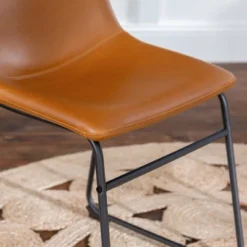 Set Of 2 Laslo Modern Upholstered Faux Leather Dining Chairs - Saracina Home 20 Set Of 2 Laslo Modern Upholstered Faux Leather Dining Chairs - Saracina Home -Saracina Home GUEST fe245bc2 14e4 4821 9570 ac728abc73e4